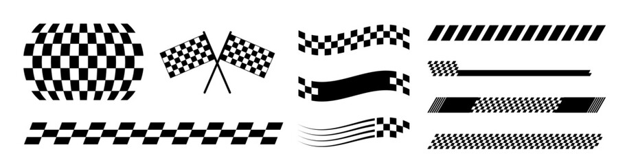 Obraz premium Checkered Championship Racing Flags and Checker Patterns.