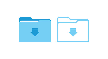 Download folder icon in two styles: solid and outline. This simple, clean vector illustration is ideal for modern user interface and application design