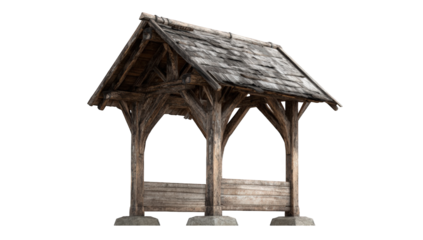 Wooden covered shelter