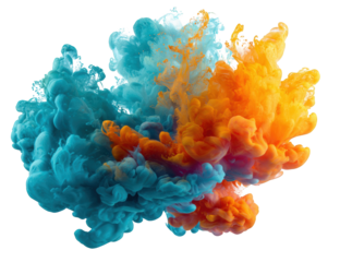 Abstract swirling colors in a cloud form