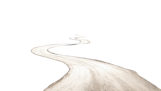 Winding road disappearing into the distance