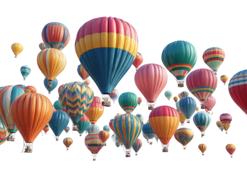 A vibrant display of many hot air balloons