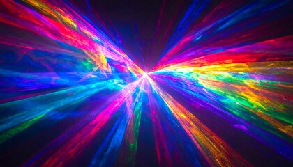 Colorful laser beams exploding