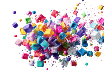 Vibrant explosion of colorful geometric shapes