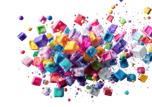 Vibrant explosion of colorful geometric shapes