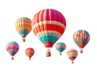 Colorful hot air balloons against a black background (2)