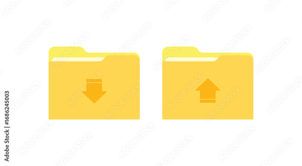 Poster versatile vector illustration of a download and upload folder. ideal for representing file transfers