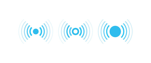 A set of vector radar and sonar signal icons. Perfect for wireless technology, communication, and UI/UX design projects