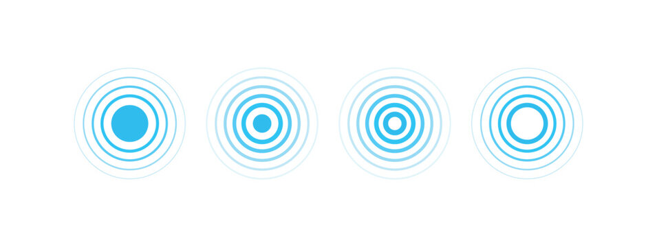 A vector set of circular radar, sonar, and signal icons. Great for wireless technology, UI UX design, and scanning interfaces