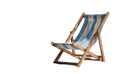 Folding beach chair, light blue and beige