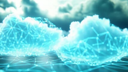 Cloud computing connecting digital network representing global data storage and security - Powered by Adobe