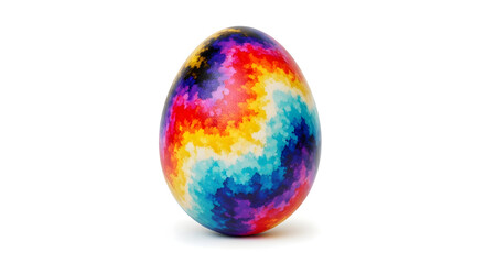 Stunning iridescent dragon egg with intricate patterns and vibrant colors, perfect for fantasy projects and creative designs with isolated white background
