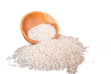 rice in a wooden bowl