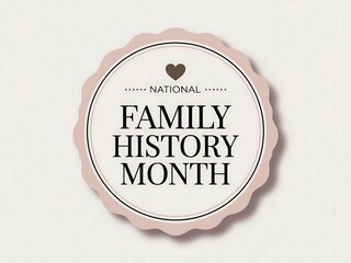 Celebrate family history month with a vintage style emblem featuring a heart and text