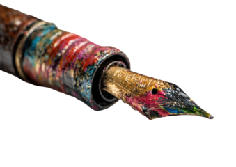 Close-up of a vintage fountain pen nib