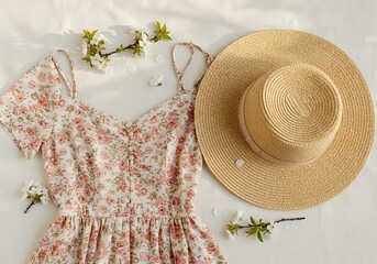 春の衣裳と麦わら帽子