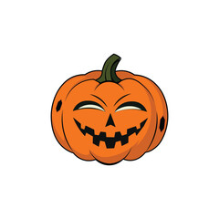 Halloween Pumpkin Vector Single Icon V9 – EPS10, Flat Illustration