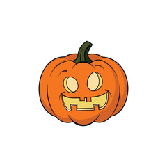 Halloween Pumpkin Vector Single Icon V11 – EPS10, Flat Illustration