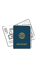 Passport and boarding pass for international travel.