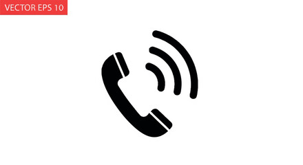 Fototapeta premium Phone Call Icon with Ringing Waves.