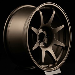 Obraz premium Dark Metallic Wheel Side Profile, Clean Studio