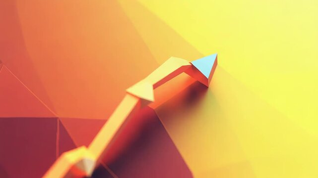Growing arrow chart showing increased profits on abstract background
