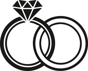 Elegant Wedding Rings Symbolizing Eternal Love and Commitment Graphic Depiction of Matrimony Ceremony and Strong Relationship Bond