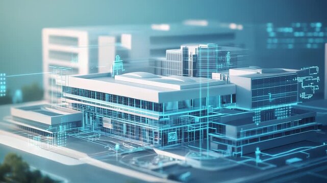 Futuristic smart city infrastructure management system analyzing building data