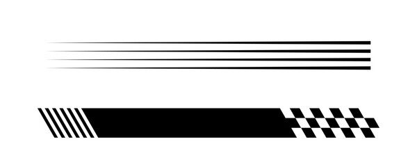 Checkered Flag Racing Stripes Vector Set.