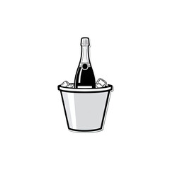 Champagne Bottle in Ice Bucket - Simple