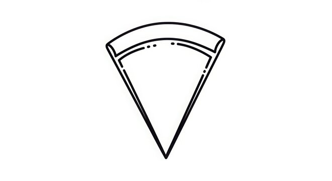 Simple line art slice of pizza icon graphic design element for food concepts and culinary branding applications - Powered by Adobe