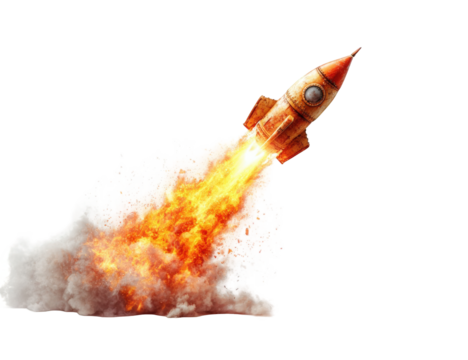 Vintage rocket launching