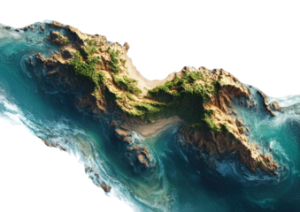 Aerial view of a tropical island