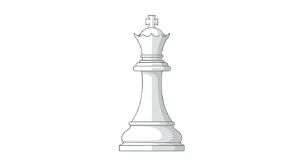 Fototapeta premium White Queen Chess Piece Hand Drawn Sketch.