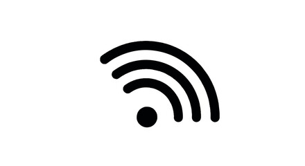 WiFi signal icon on white background.