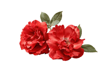 Close-up of two vibrant red roses