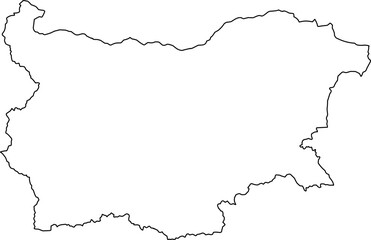 A clean, minimalist, and blank outline map of Bulgaria. Ideal for infographics, presentations, or as a simple graphic for any project.

