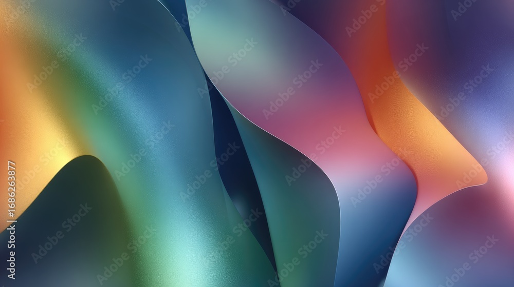 Poster abstract colorful waves in smooth gradient tones creating a dreamy visual effect for modern backgrou