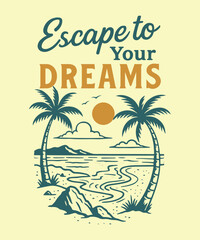 you will get vintage retro t shirt illustration, outdoor badge logo design