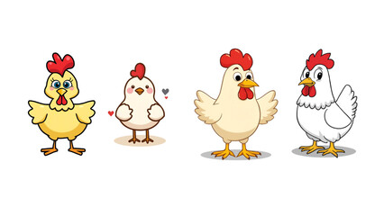 cartoon chicken, with transparent background