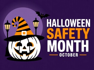 Celebrate halloween safely this october with our festive safety month illustration