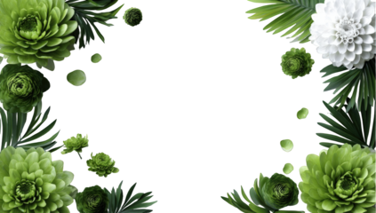 Floral border on black background