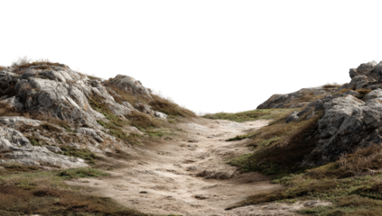 Rocky path through a valley