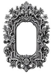 A black and white framed picture with flowers