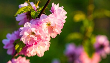 Pink blossoms in soft focus