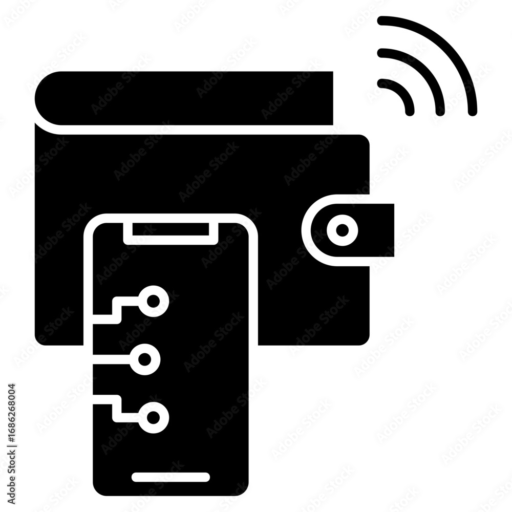Poster digital wallet icon element for design