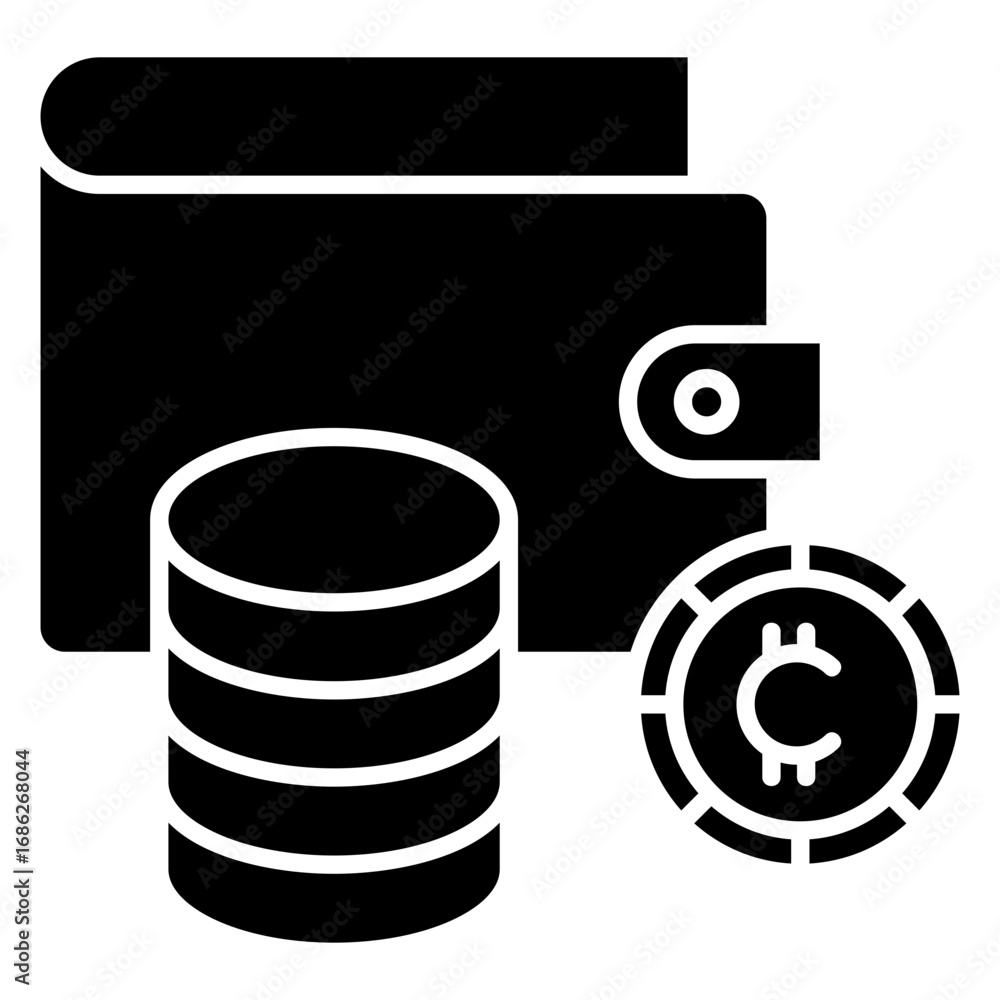Poster crypto coin icon element for design