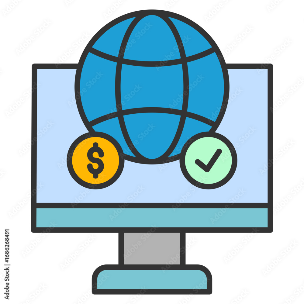 Poster payment gateway icon element for design