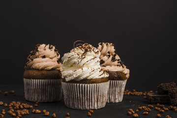 chocolate cupcake with cream