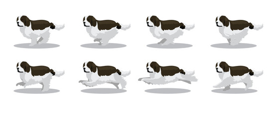 Saint Bernard Running Side Cartoon Animation Frame Vector